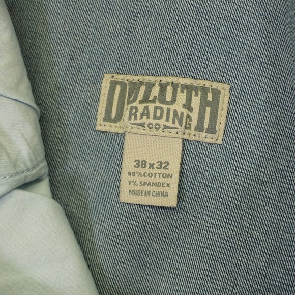 Duluth Trading Flex Weekender Jeans Mens 38x32 Blue Straight Leg Stretch Denim - Picture 10 of 11
